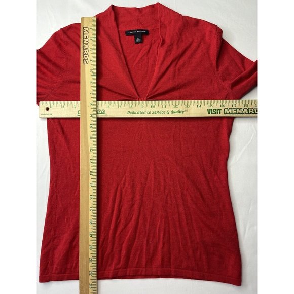 Banana Republic Women's V-Neck Sweater Small Red Silk Wool Cashmere S - Picture 3 of 8